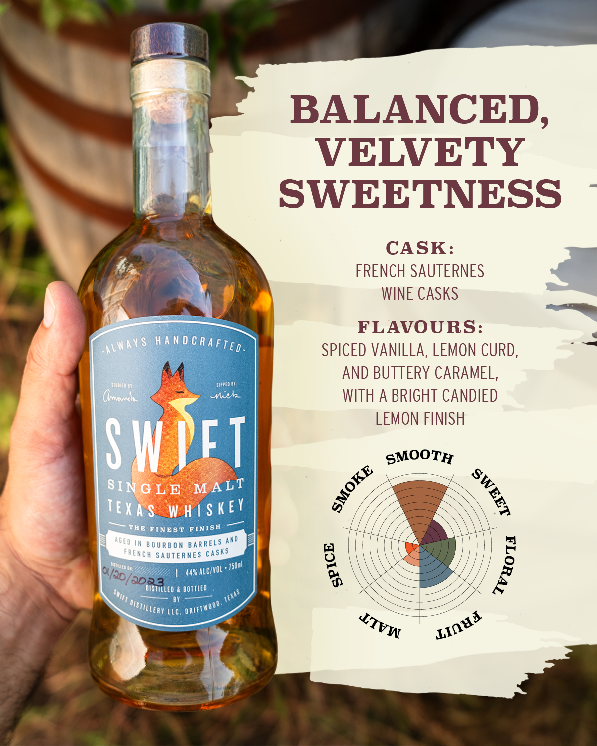 Swift Single Malt Texas Whiskey - Sauternes Finish